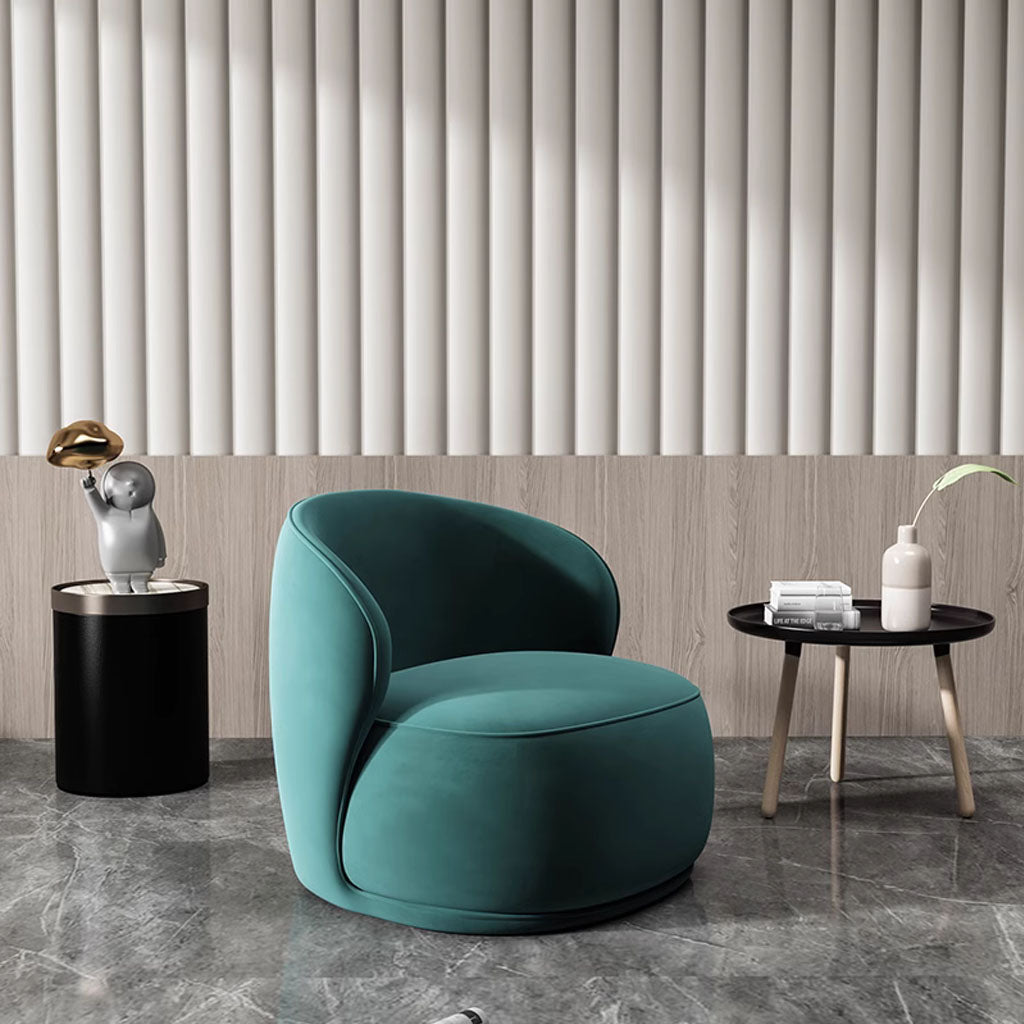 Cora Armchair Teal Velvet Upholstery