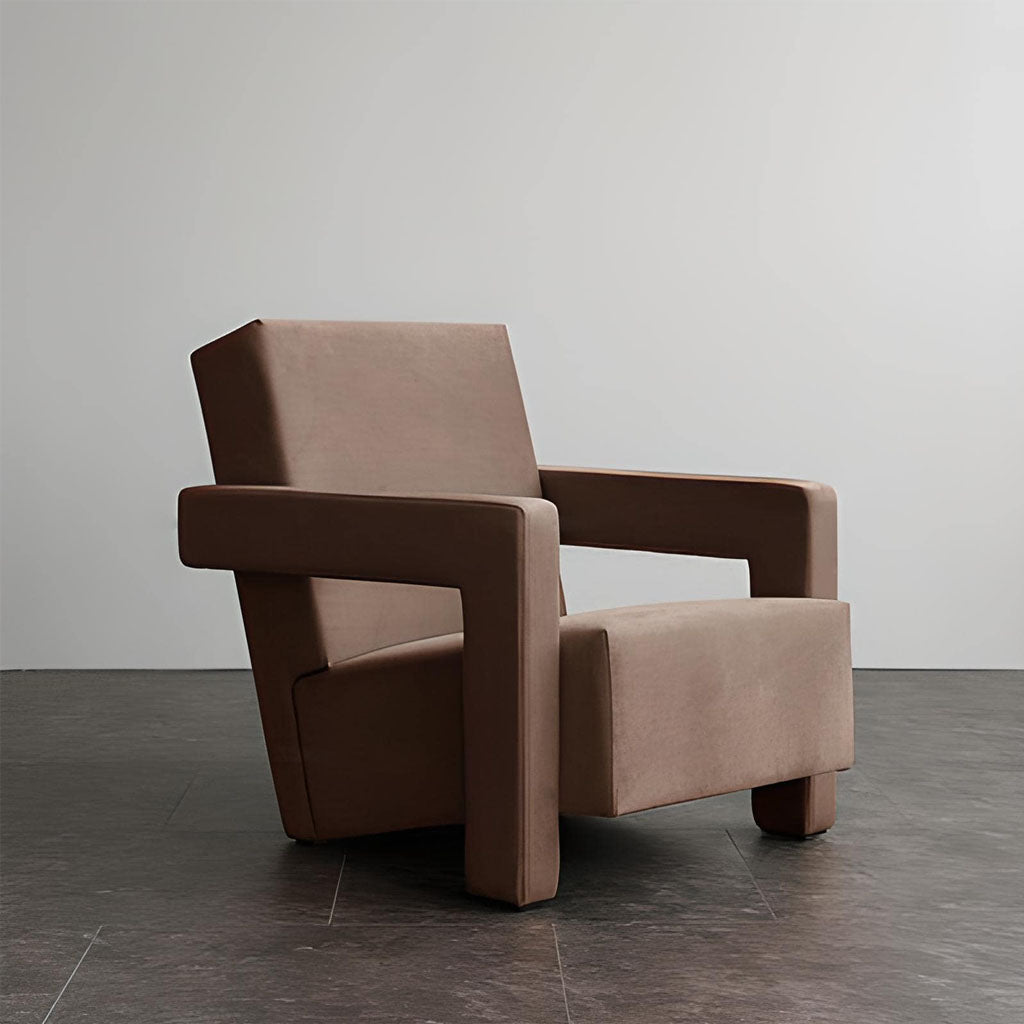 Elliot Velvet Armchair Cocoa Living Room