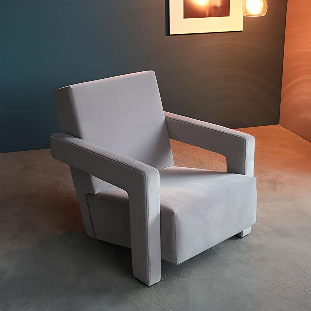 Elliot Velvet Armchair Light Grey Living Room