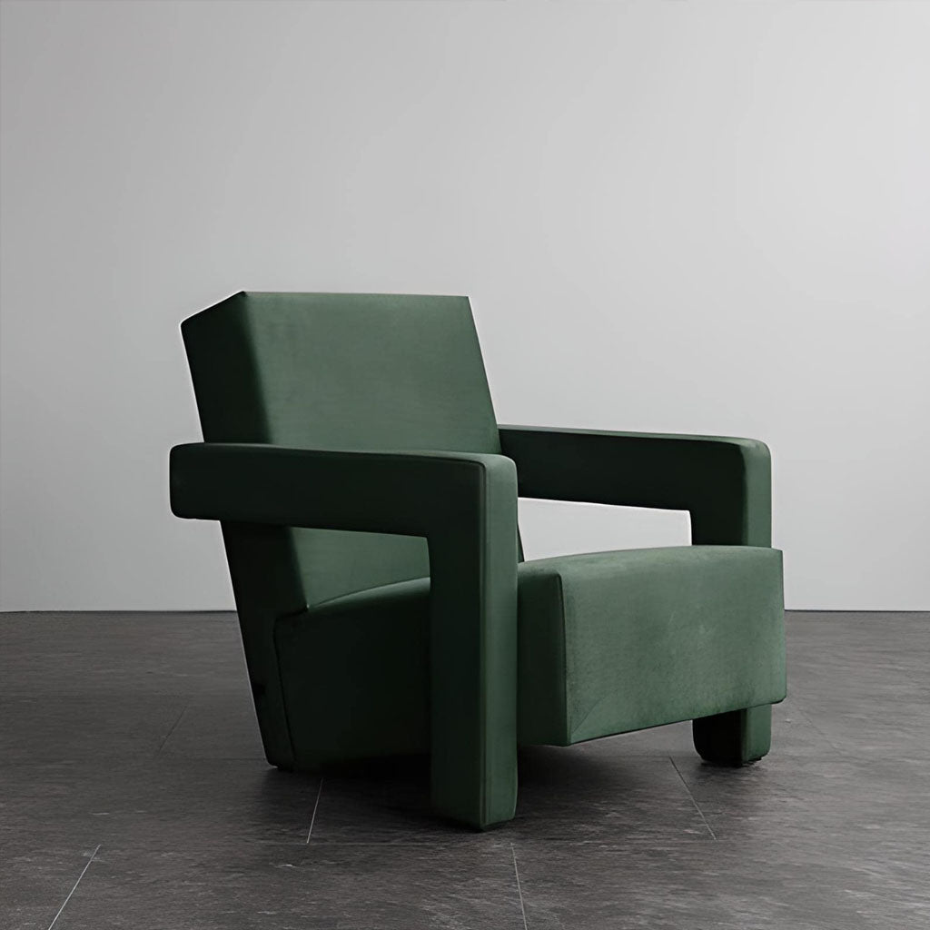 Elliot Velvet Armchair Mud Green Living Room