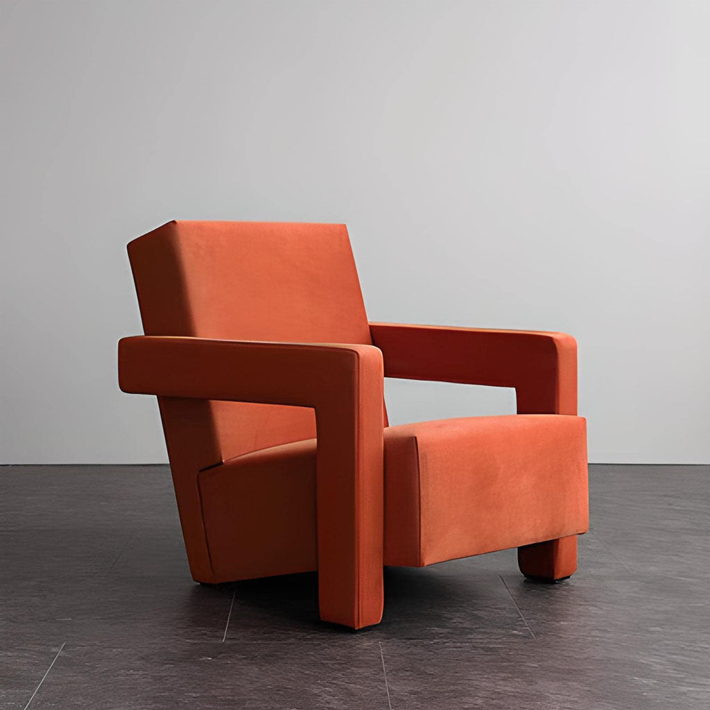 Elliot Velvet Armchair Orange Living Room