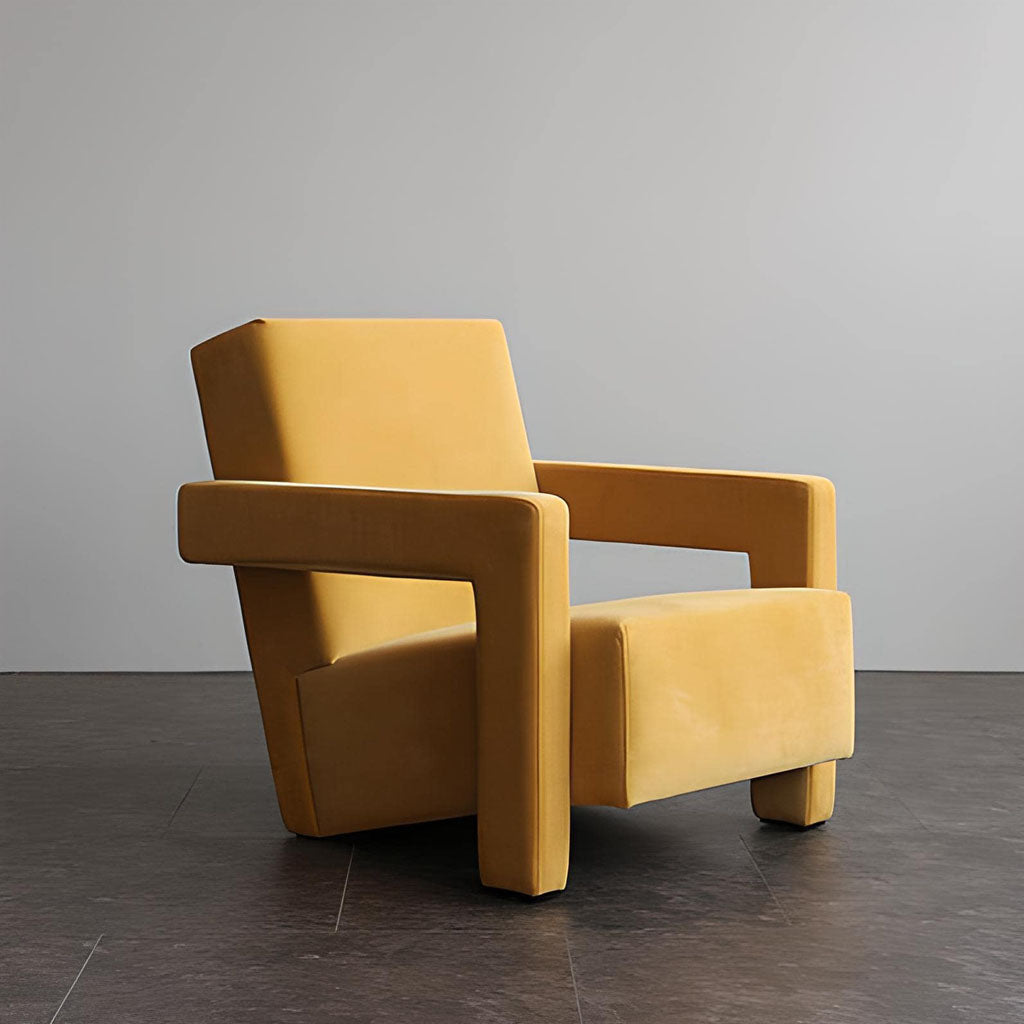 Elliot Velvet Armchair Yellow Living Room
