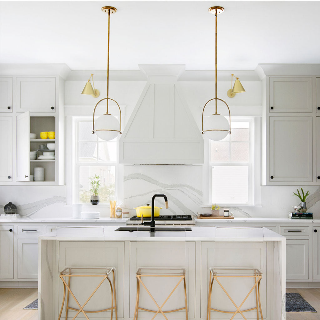 Hinkley Pendant Lamp Gold Kitchen Island