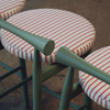 Wooden Kitchen High Stool Bar Stool Minimalist Nordic Design Linen Striped Cushion Seat