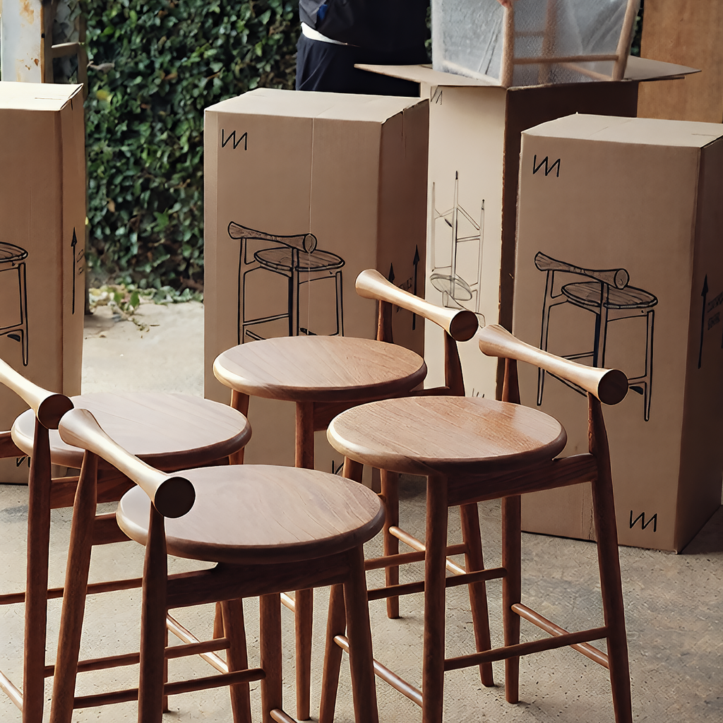 Wooden Kitchen High Stool Bar Stool Minimalist Nordic Design