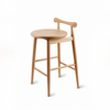 Wooden High Stool Bar Stool in Light Oak Minimalist Nordic Design