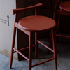 Wooden Kitchen High Stool Bar Stool Minimalist Nordic Design Warm Red