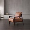 BASSO Lounge Chair Armchair Brown Faux Leather Wooden