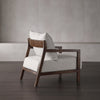 BASSO Lounge Chair Armchair Grey Cotton Wooden