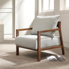 BASSO Lounge Chair Armchair Grey Cotton Wooden