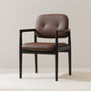 BRODY Solid Wooden Frame Dining Chair in Leather Upholstery Customizable Colors