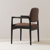 BRODY Dining Chair in Leather Upholstery and Solid Wood Frame Side View