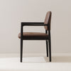 BRODY Dining Chair in Leather Upholstery and Solid Wood Frame Side View