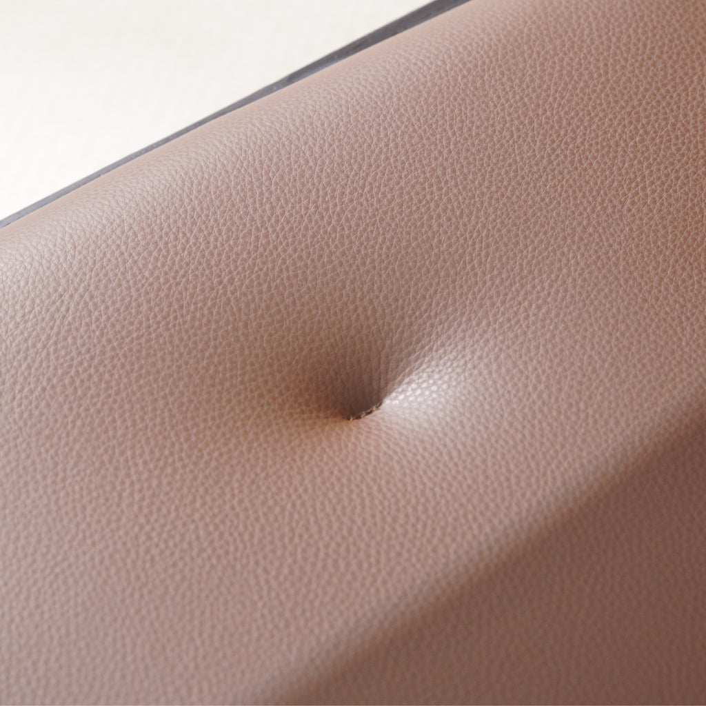 BRODY Stylish Button Tufted Dining Chair Leather Seat Closeup