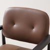 BRODY Stylish Button Tufted Dining Chair Leather Padded Back Support Closeup