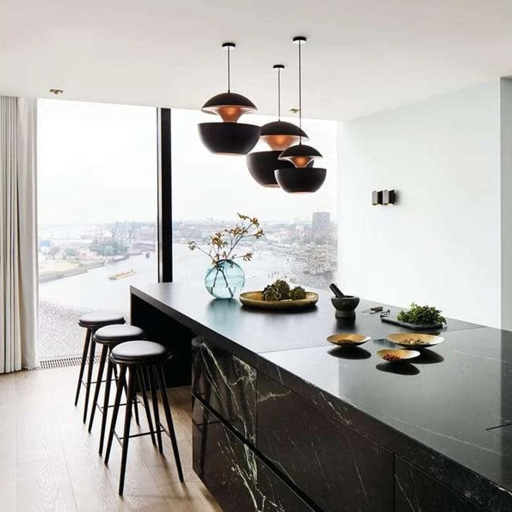 Bambi Barstool Black Leather Kitchen Bar Counter