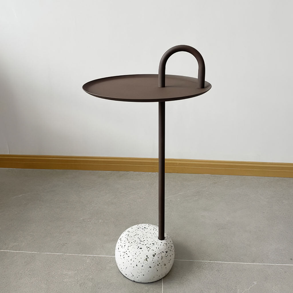 Bowler Side Table Brown Terrazzo