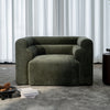 Deep-seating high-density foam single-seater sofa in premium fabric.