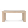 Modern 8-Seater Dining table with micro-cement rectangular top, rounded corners.