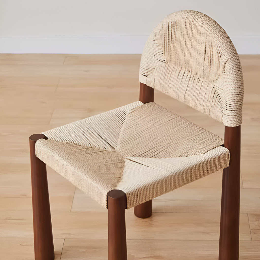 Calliope Dining Chair Solid Wood and Papercord Seating - Walnut