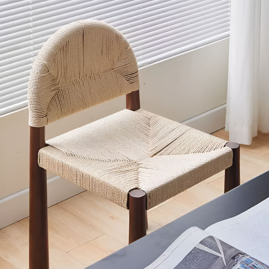 Calliope Dining Chair Solid Wood and Papercord Seating - Walnut