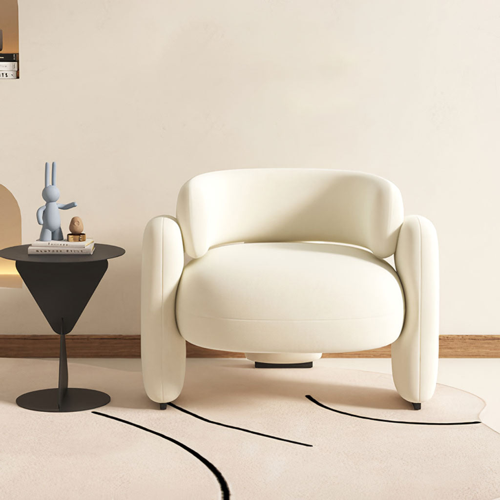 Armchair CreamEmbrace Armchair Lounge Velvet Smooth Seat in Cream