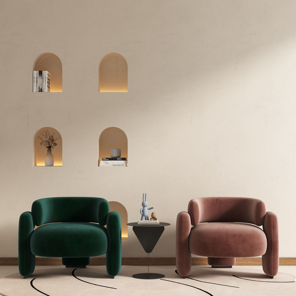 Armchair Green Pink Living RoomEmbrace Armchair Lounge Velvet Upholstery Lounge and Waiting Area