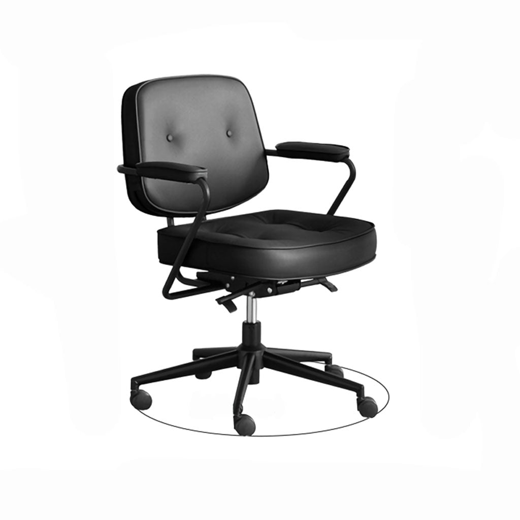 Graham II - Black White Office Chair Study Chair Swivel Leatheraire