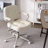 Graham II - Cream White Office Chair Study Chair Swivel Leatheraire
