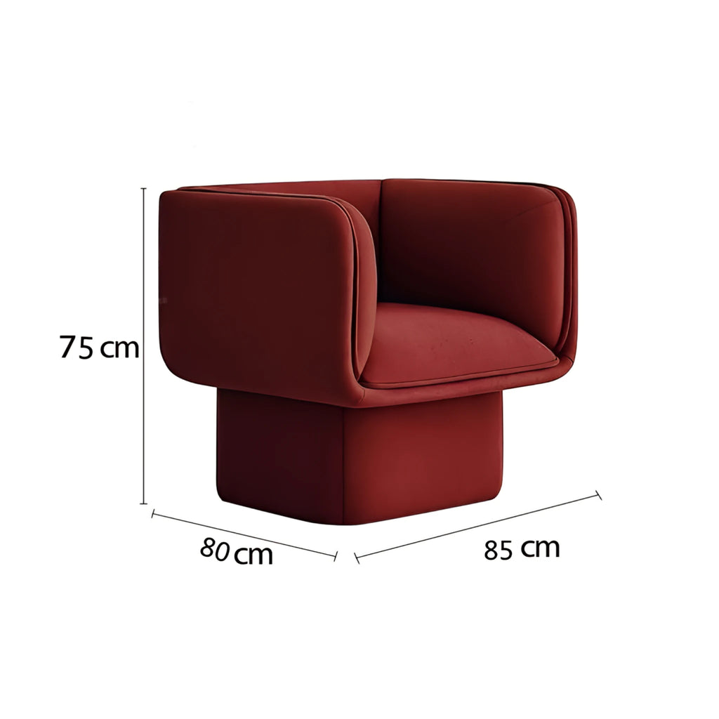 Contemporary velvet Todd sofa with minimalist block design and plush comfort