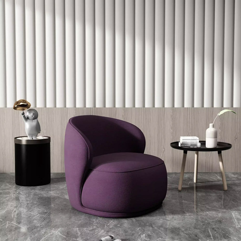 Cora Armchair Purple Velvet Upholstery