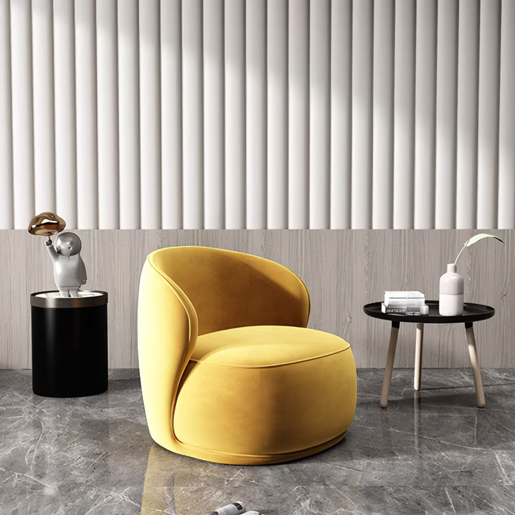 Cora Armchair Yellow Velvet Upholstery