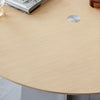 Crux Round Dining Table Oak Stainless Steel Base