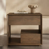 Duxbury Bedside Table Walnut symetric Bevel Edge Drawer