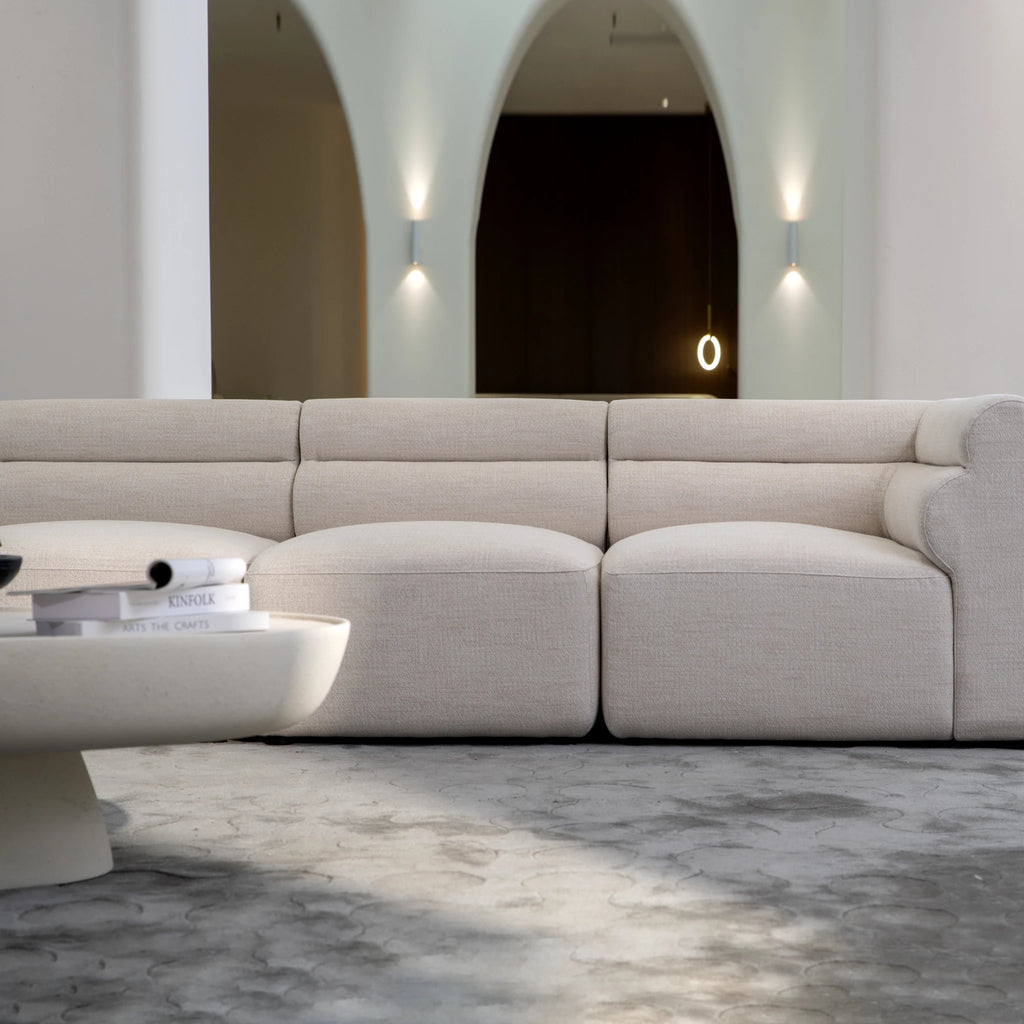Elegant modular sofa with clover curves and contemporary form