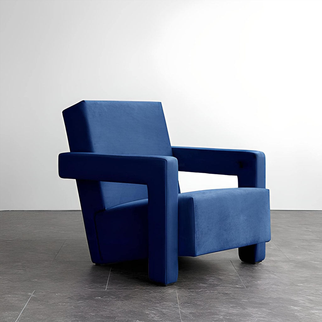 Elliot Velvet Armchair Blue Living Room