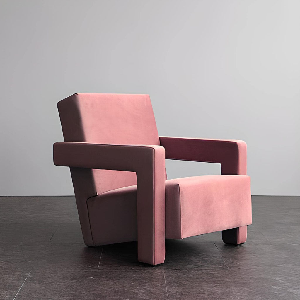 Elliot Velvet Armchair Pink Living Room