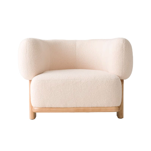 Frankie Lounge Chair Bouclé Upholstered Cream White