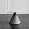 Ø70cm White Sintered Stone and Terrazzo Metal Coffee Table