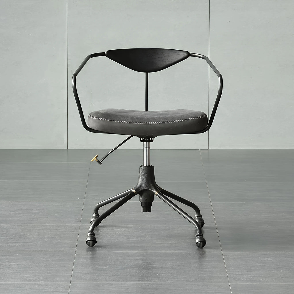 Harz Office Chair Anline Genuine Leather Grey Design Stylish
