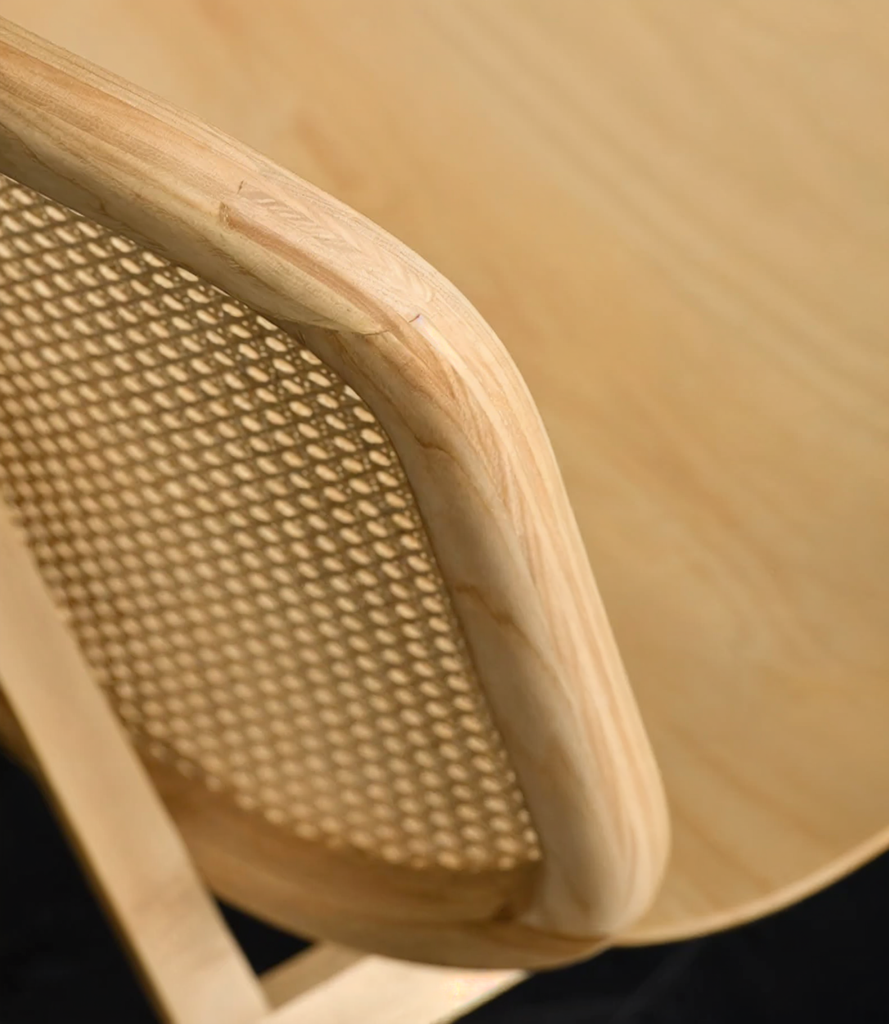 Kane Rattan Armchair wooven Rattan Backrest Minimal Curved Edge