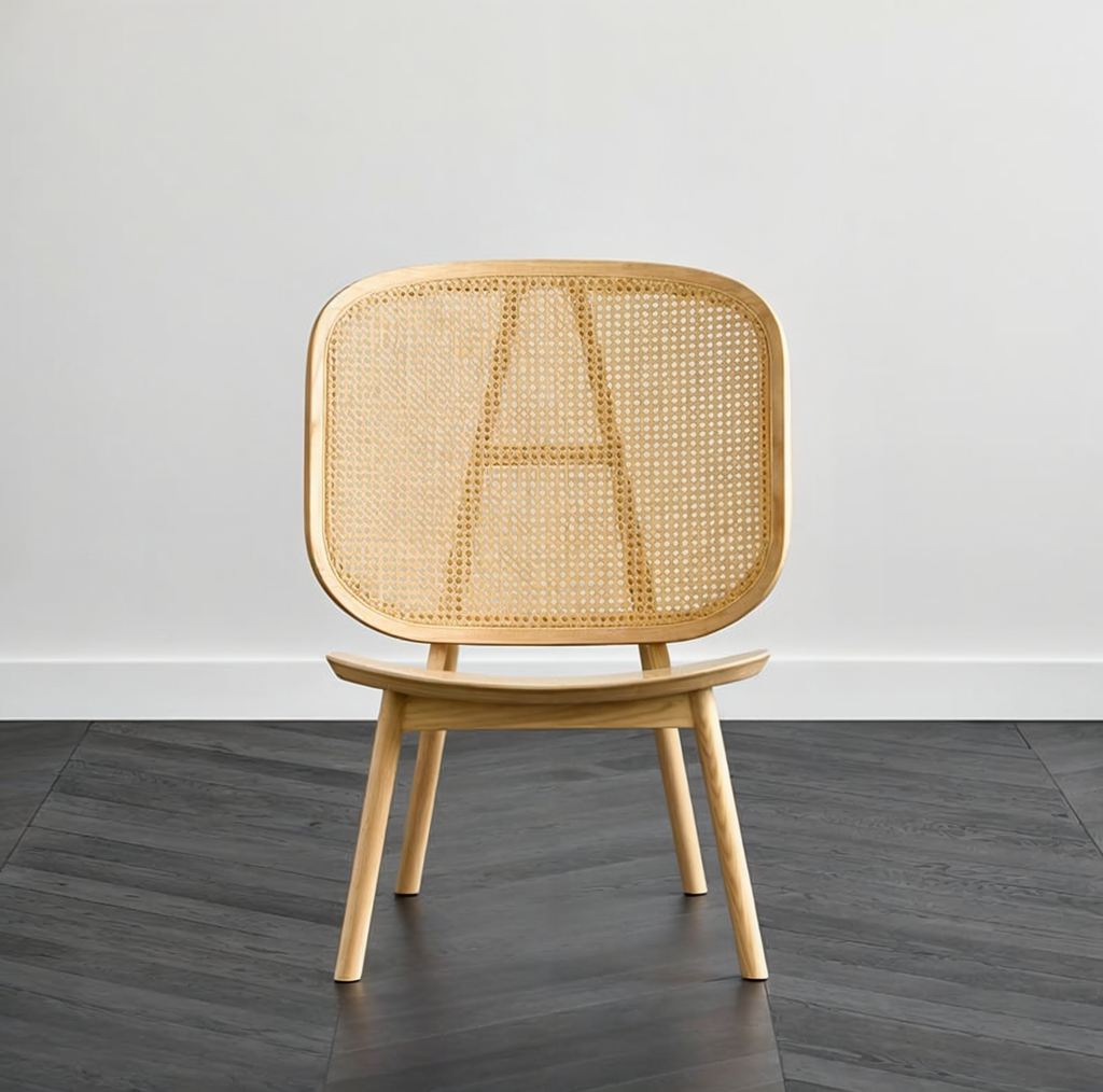 Kane Rattan Armchair wooven Rattan Backrest Minimal Curved Living Lifestyle