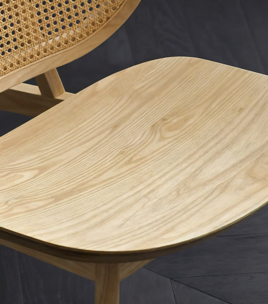 Kane Rattan Armchair wooven Rattan Backrest Minimal Curved Square Curved Seat
