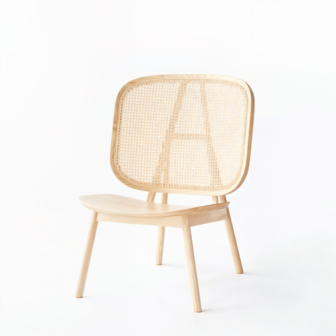 Kane Rattan Armchair wooven Rattan Backrest Minimal Curved