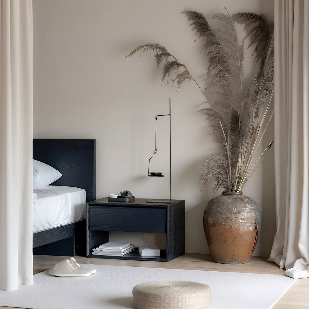 Kasen Bedside Table Black zealand Pinewood Bedroom Urban Lifestyle