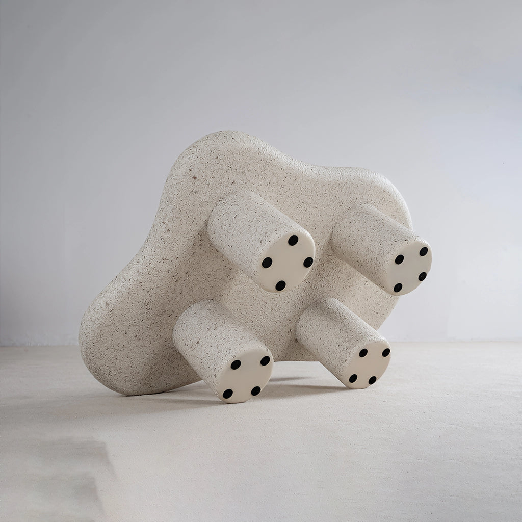 Kiono Coffee Table Fiberglass Stone Texture Leg Support