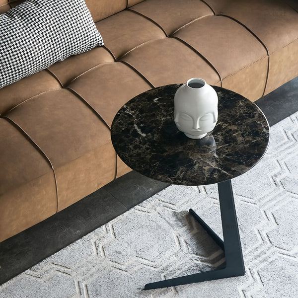 Klo Side Table Black Marble Stone LivingKLO Marble Sintered Stone Side Table