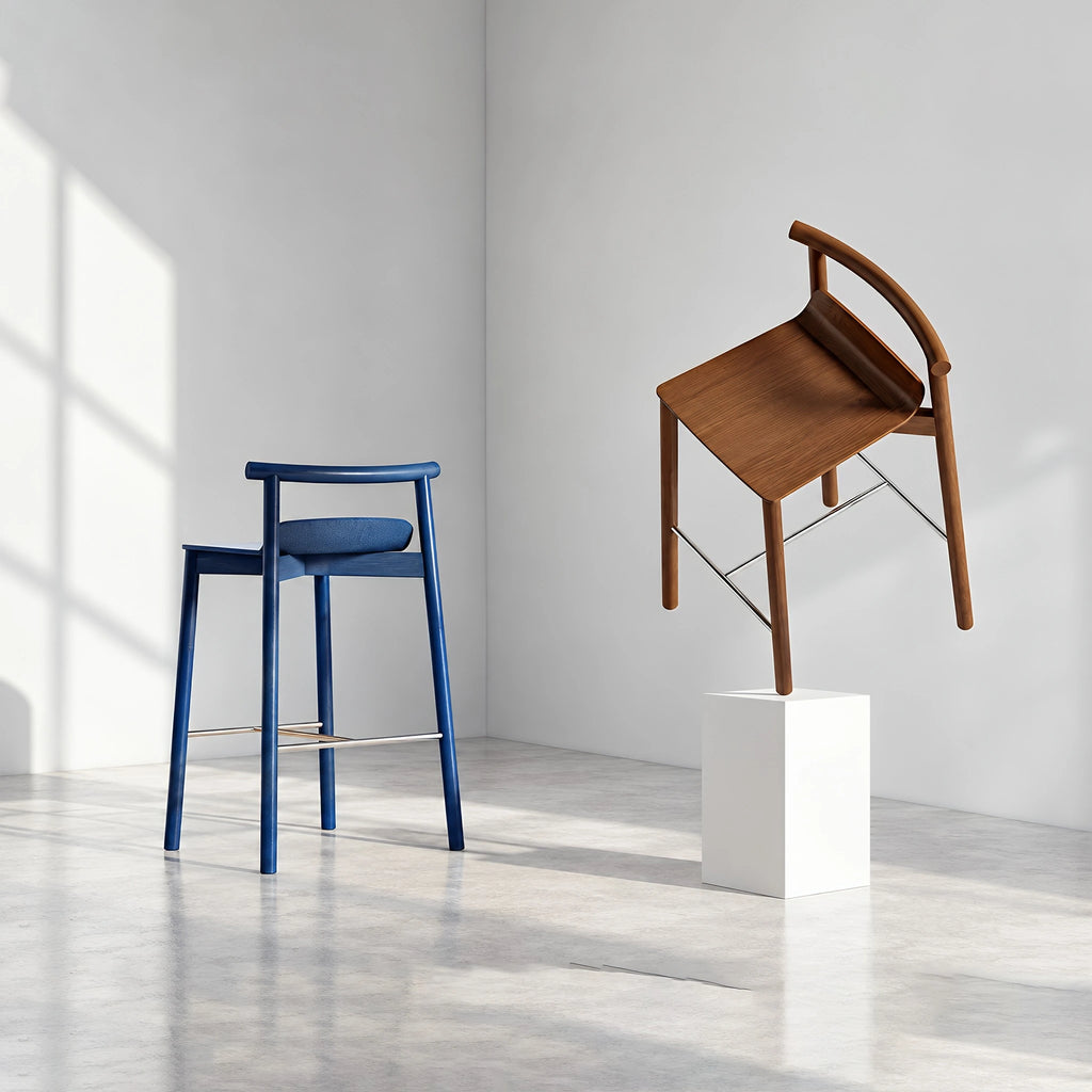 Kori Counter And Barstool Walnut Blue