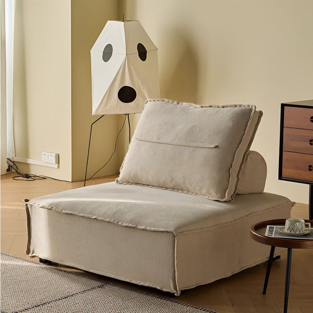 Liam Modular Linen 1-Seater Sofa Modern Style Living Room Cozy Contemporary Interior