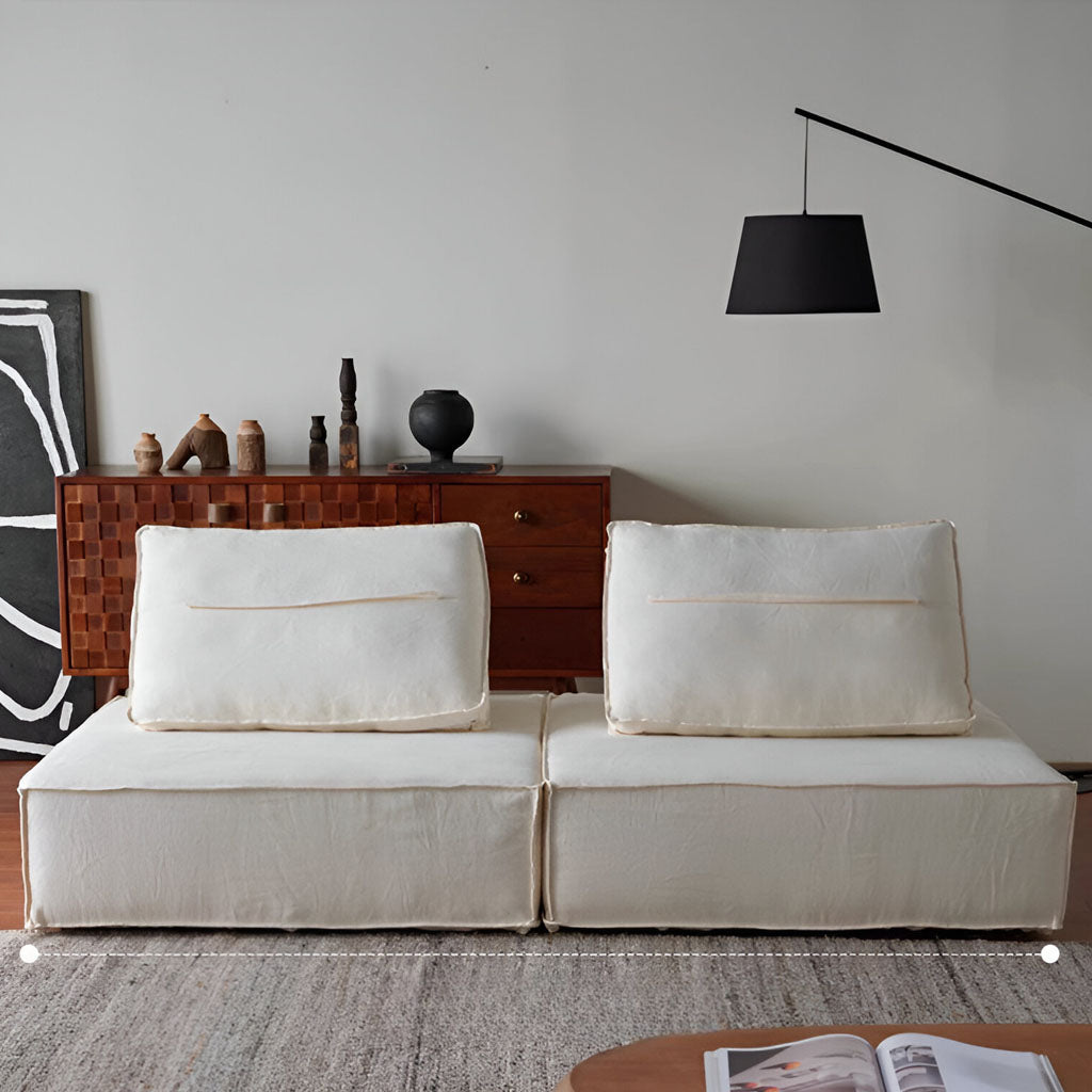 Liam Modular Linen 2-Seater Sofa Modern Style Living Room Cozy Contemporary Interior